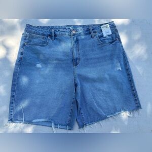 Brand New Distressed Blue Jean Shorts